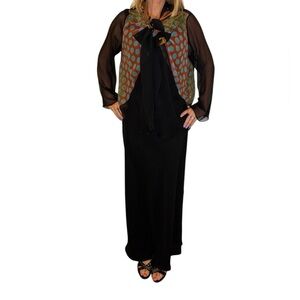 Elegant Harari Sz Medium Silk Scarf & Long Length Dress